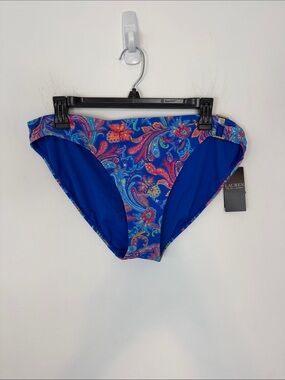 Lauren Ralph Lauren Ring Hipster Summer Paisley Bikini Swim Bottom. Size 16. NWT